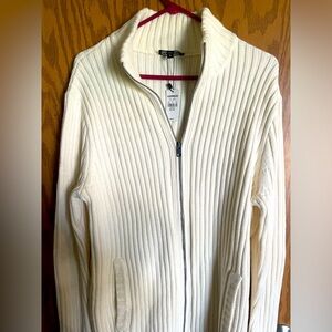 Cream Express zip up sweater NEW WITH TAGS